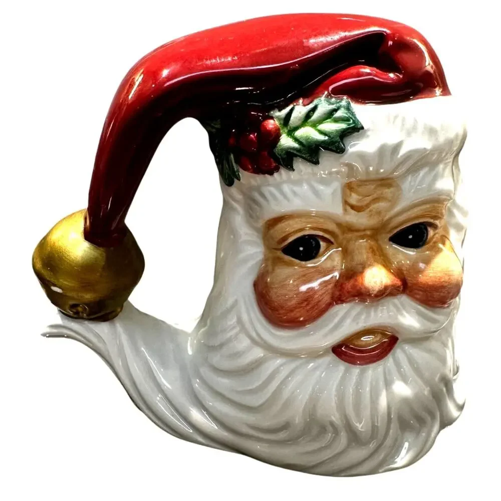 Fitz and Floyd Vintage Holiday Santa Claus Face Salt and Pepper Shaker Set